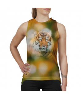 Bokeh tiger woman tank-top